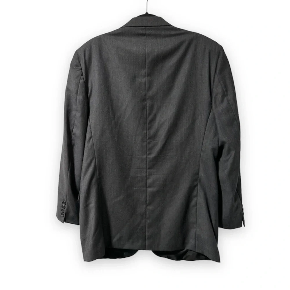 Nino Fenzi Italian Merino Wool Gray Lined Sport Coat Jacket Mens Size 44R Career